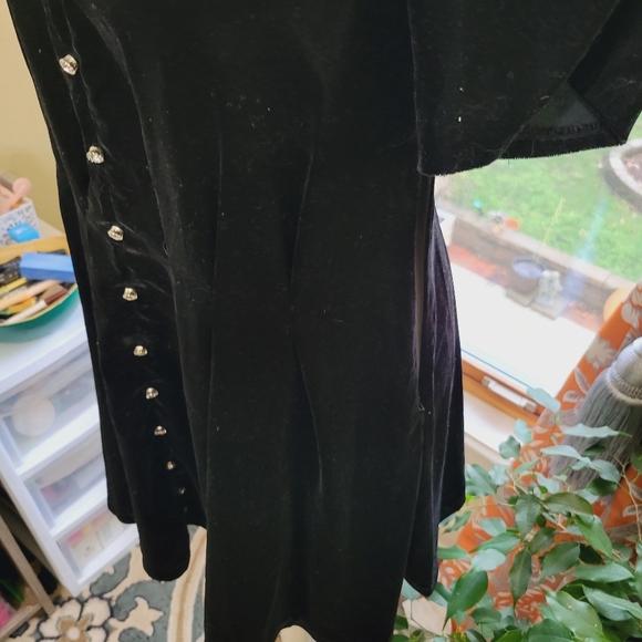 Zara Black Velvet Dress with Buttons - Picture 4 of 7